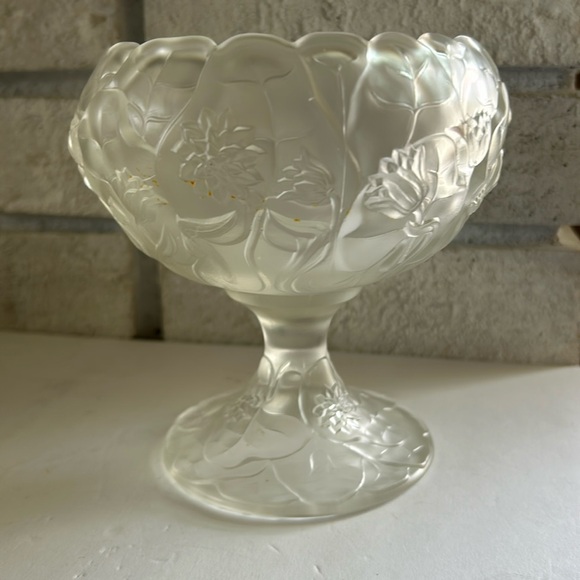 Fenton Satin Glass Compote - Picture 1 of 5